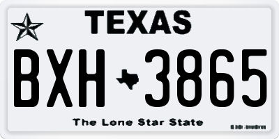 TX license plate BXH3865