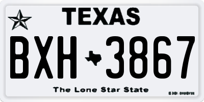 TX license plate BXH3867
