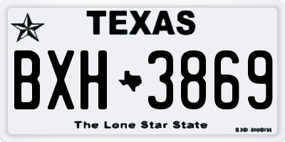 TX license plate BXH3869