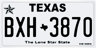 TX license plate BXH3870