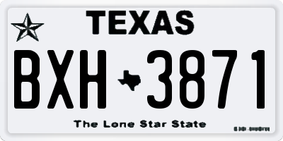 TX license plate BXH3871