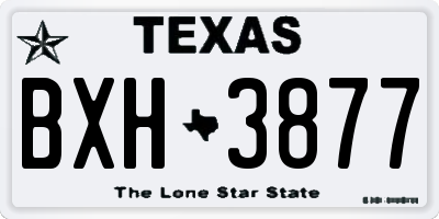 TX license plate BXH3877