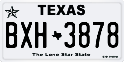 TX license plate BXH3878