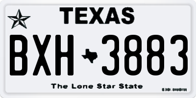 TX license plate BXH3883