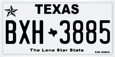 TX license plate BXH3885