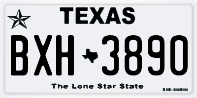 TX license plate BXH3890