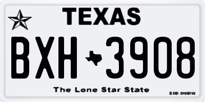 TX license plate BXH3908