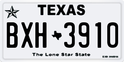 TX license plate BXH3910