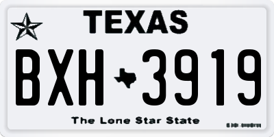 TX license plate BXH3919