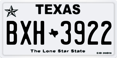 TX license plate BXH3922