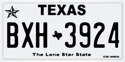 TX license plate BXH3924