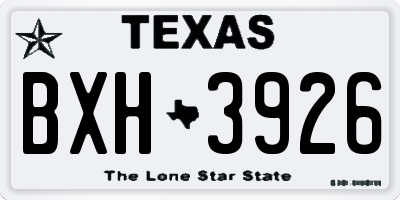 TX license plate BXH3926