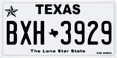 TX license plate BXH3929