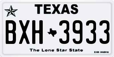 TX license plate BXH3933