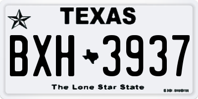 TX license plate BXH3937