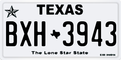 TX license plate BXH3943