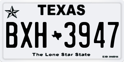 TX license plate BXH3947