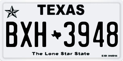 TX license plate BXH3948