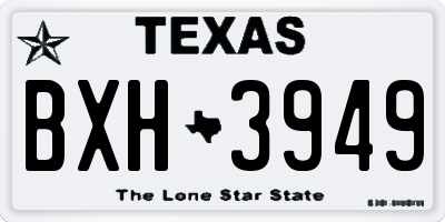 TX license plate BXH3949