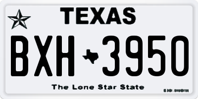 TX license plate BXH3950