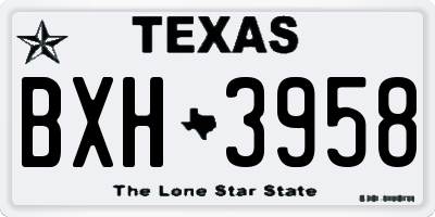 TX license plate BXH3958