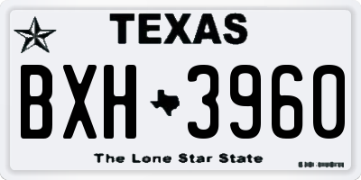 TX license plate BXH3960