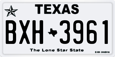 TX license plate BXH3961