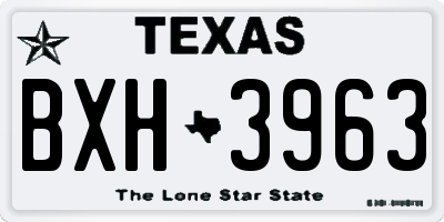 TX license plate BXH3963