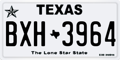 TX license plate BXH3964