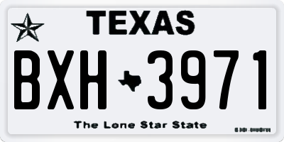 TX license plate BXH3971