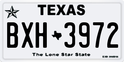 TX license plate BXH3972