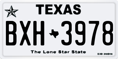 TX license plate BXH3978
