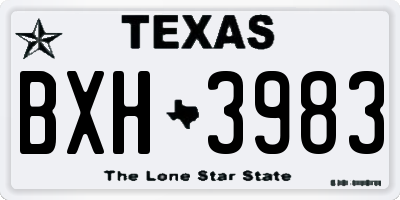 TX license plate BXH3983