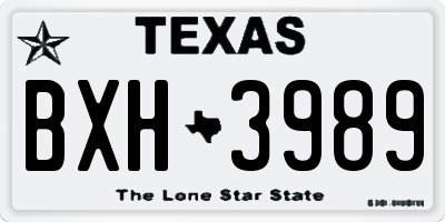 TX license plate BXH3989