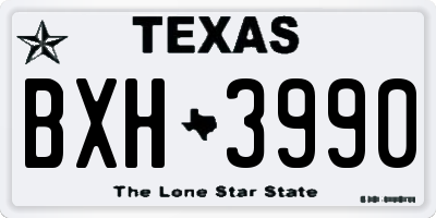 TX license plate BXH3990