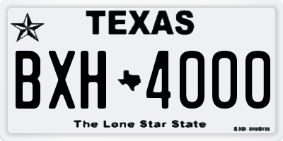 TX license plate BXH4000