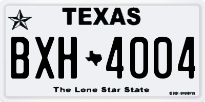 TX license plate BXH4004