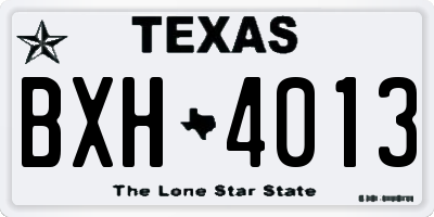TX license plate BXH4013