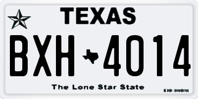 TX license plate BXH4014