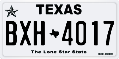 TX license plate BXH4017