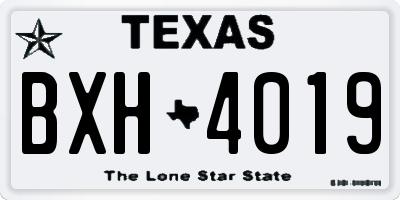 TX license plate BXH4019