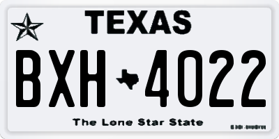 TX license plate BXH4022
