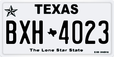 TX license plate BXH4023
