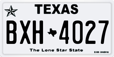 TX license plate BXH4027