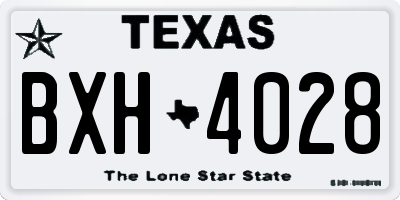 TX license plate BXH4028