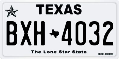 TX license plate BXH4032