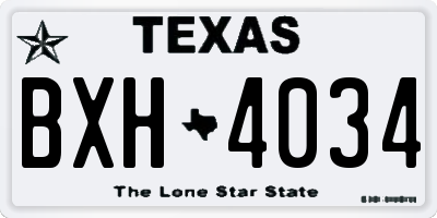 TX license plate BXH4034