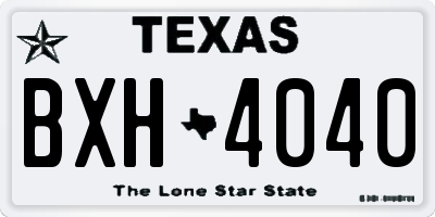 TX license plate BXH4040