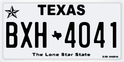 TX license plate BXH4041
