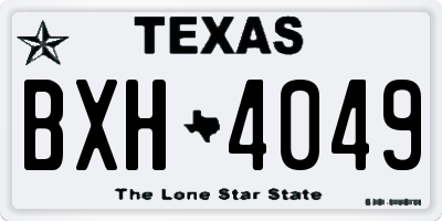 TX license plate BXH4049